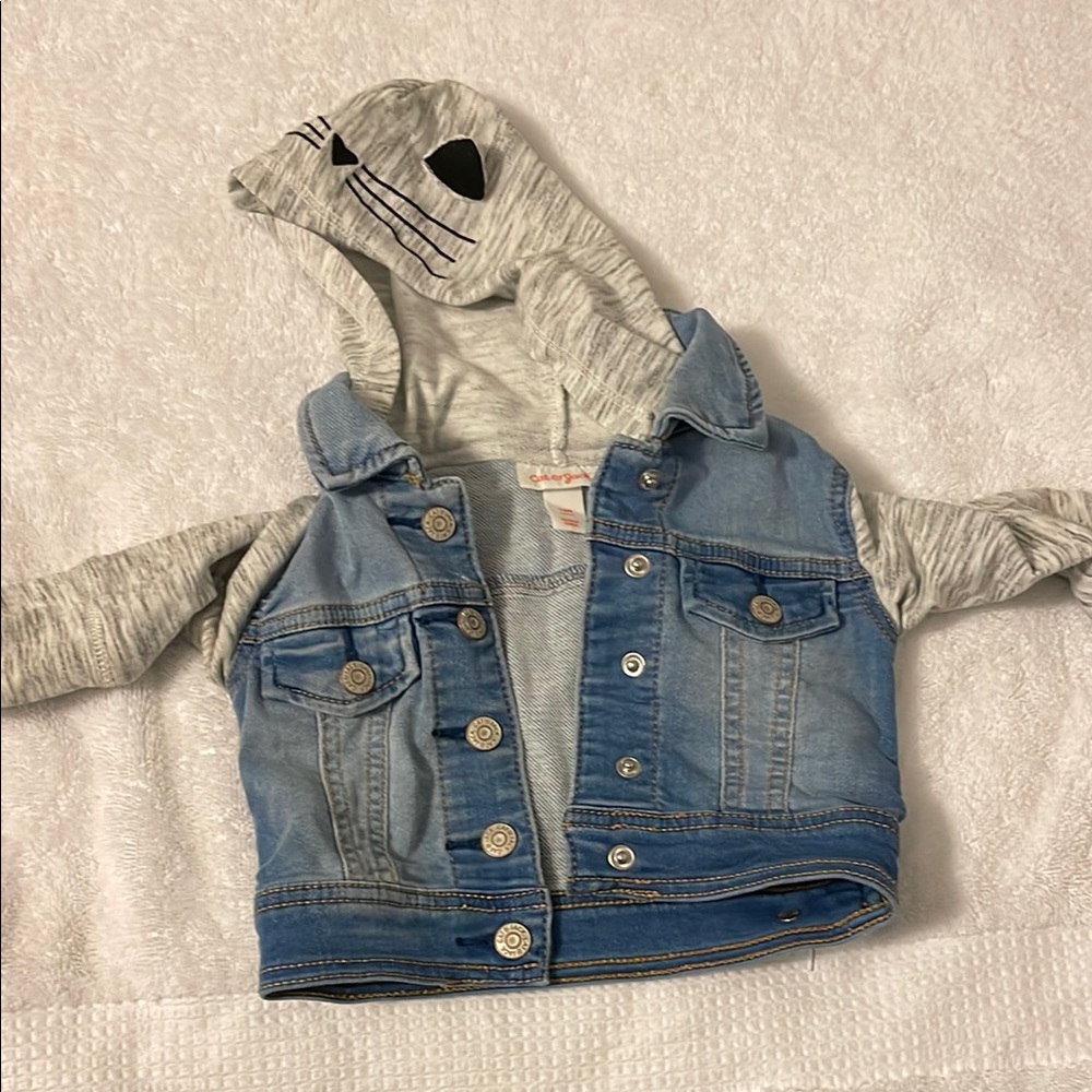 Kids Denim and Gray Hooded Jacket